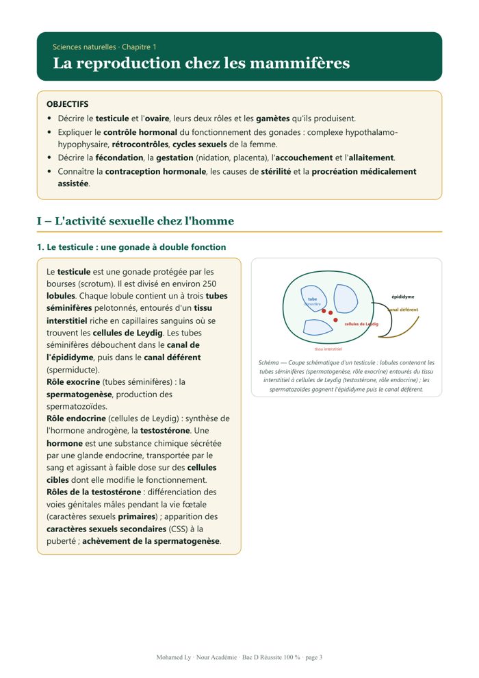 Page de sciences naturelles avec schéma
