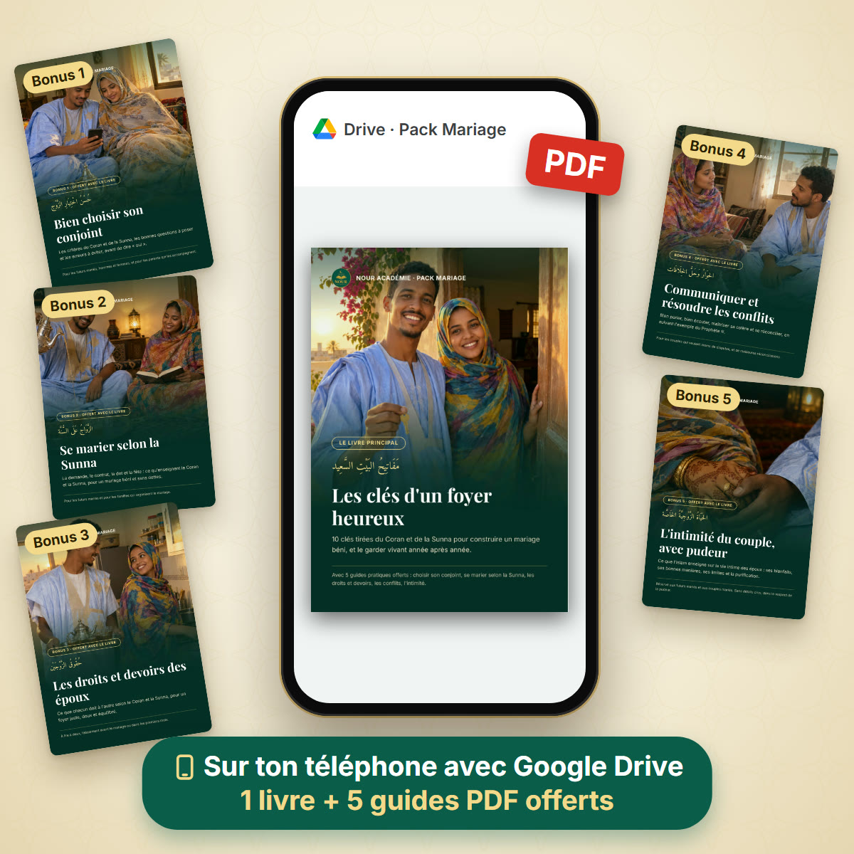 Le Pack Mariage de Nour Académie en PDF : 1 livre et 5 guides offerts